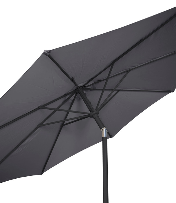 Parasol m/krank og tilt grå Ø300 x H247 cm - Sunlife